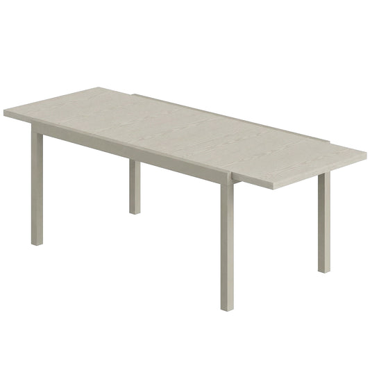 Photo of Outsunny Extending Garden Table, Aluminium Outdoor Dining Table for 8-10 with Wood-Like Grained Surface, Light Grey Wood Effect in Effect colour on a white background