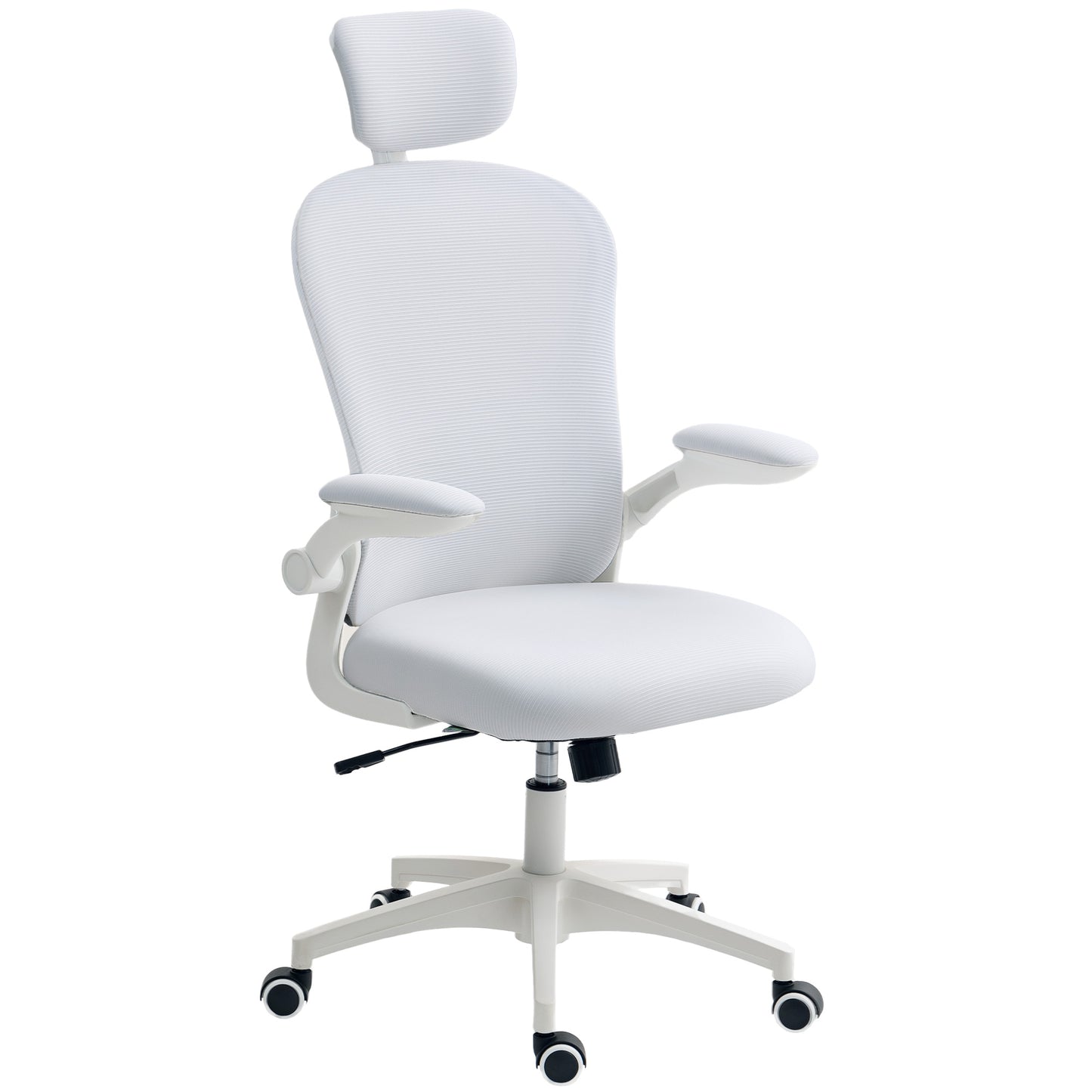 Photo of Vinsetto Multi-Adjustable Office Chair, with Lumbar Support, Headrest and Mesh Back - White in White colour on a white background