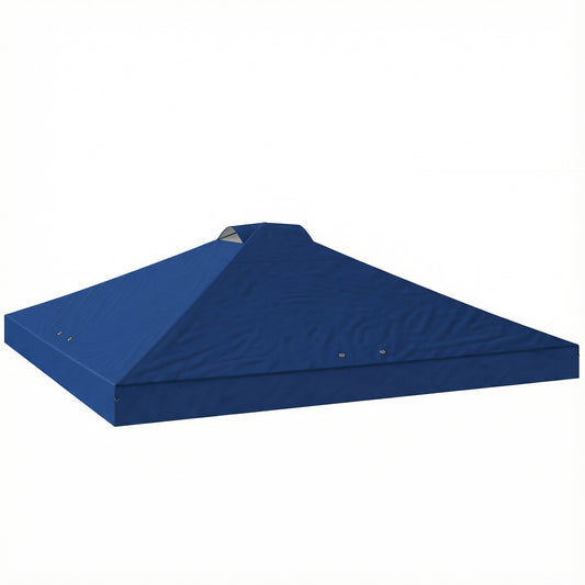 Photo of Outsunny Gazebo Roof Replacement UV50+ Waterproof Pop Up Canopy Cover with 8 Drainage Holes 3 x 3 m Blue in Blue colour on a white background