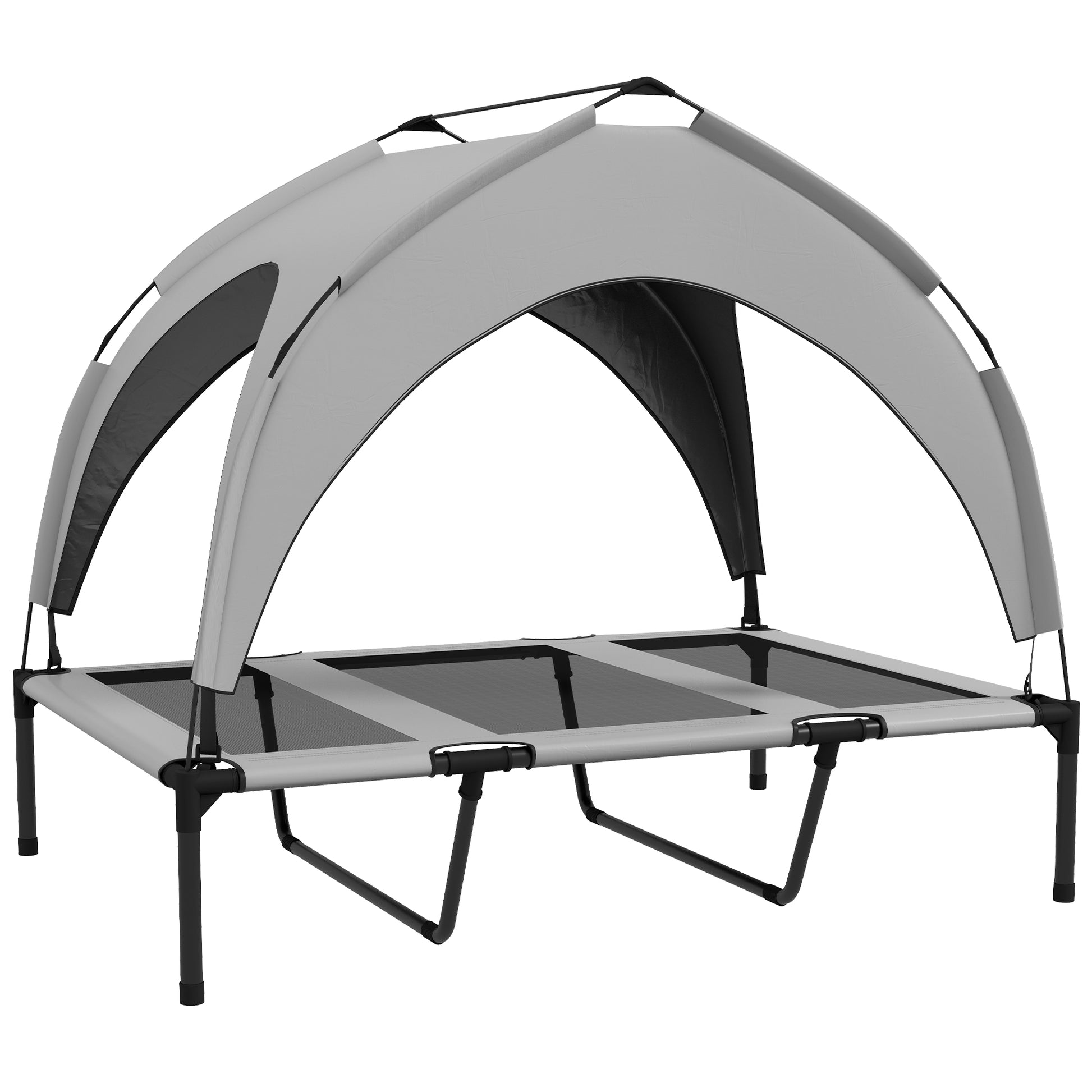 Photo of PawHut Cooling Raised Pet Bed w/ Washable Breathable Mesh, for Large Dogs, 106 x 76 x 94cm - Light Grey in Grey colour on a white background
