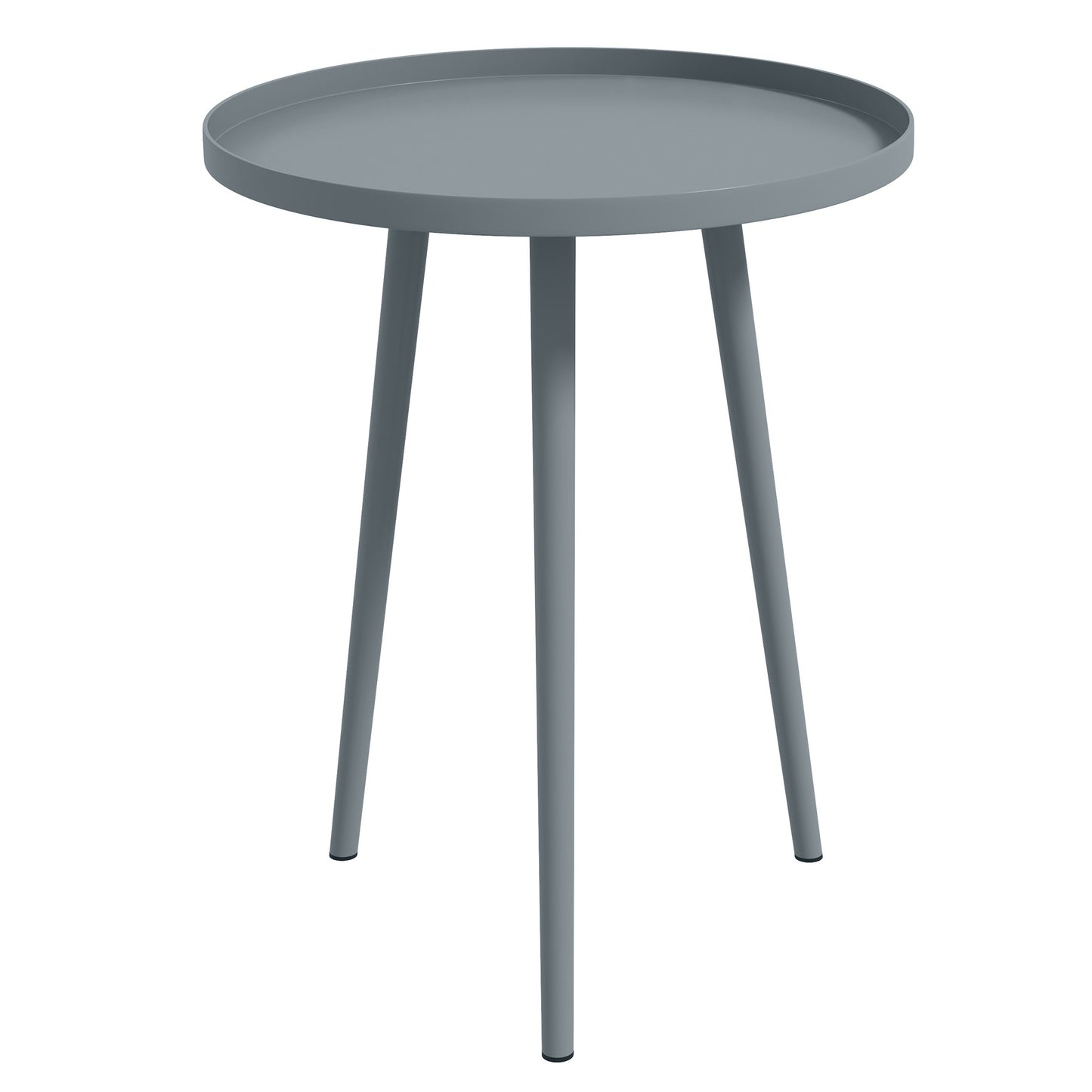 Photo of Outsunny Round Garden Coffee Table, Outdoor Side Table with Rounded Steel Edge, Ø40 x 50H cm, Grey in Grey colour on a white background