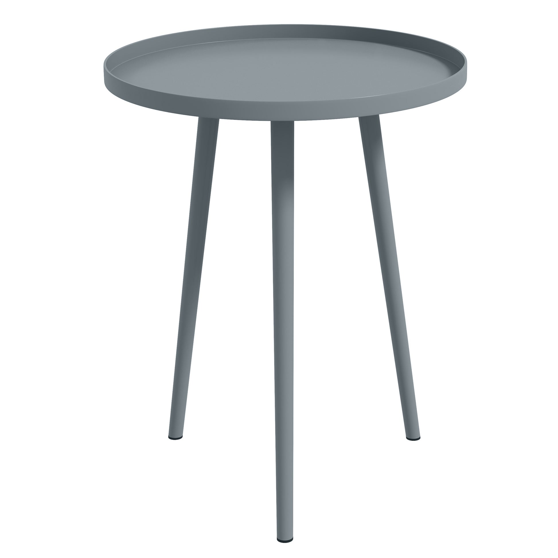 Photo of Outsunny Round Garden Coffee Table, Outdoor Side Table with Rounded Steel Edge, Ø40 x 50H cm, Grey in Grey colour on a white background