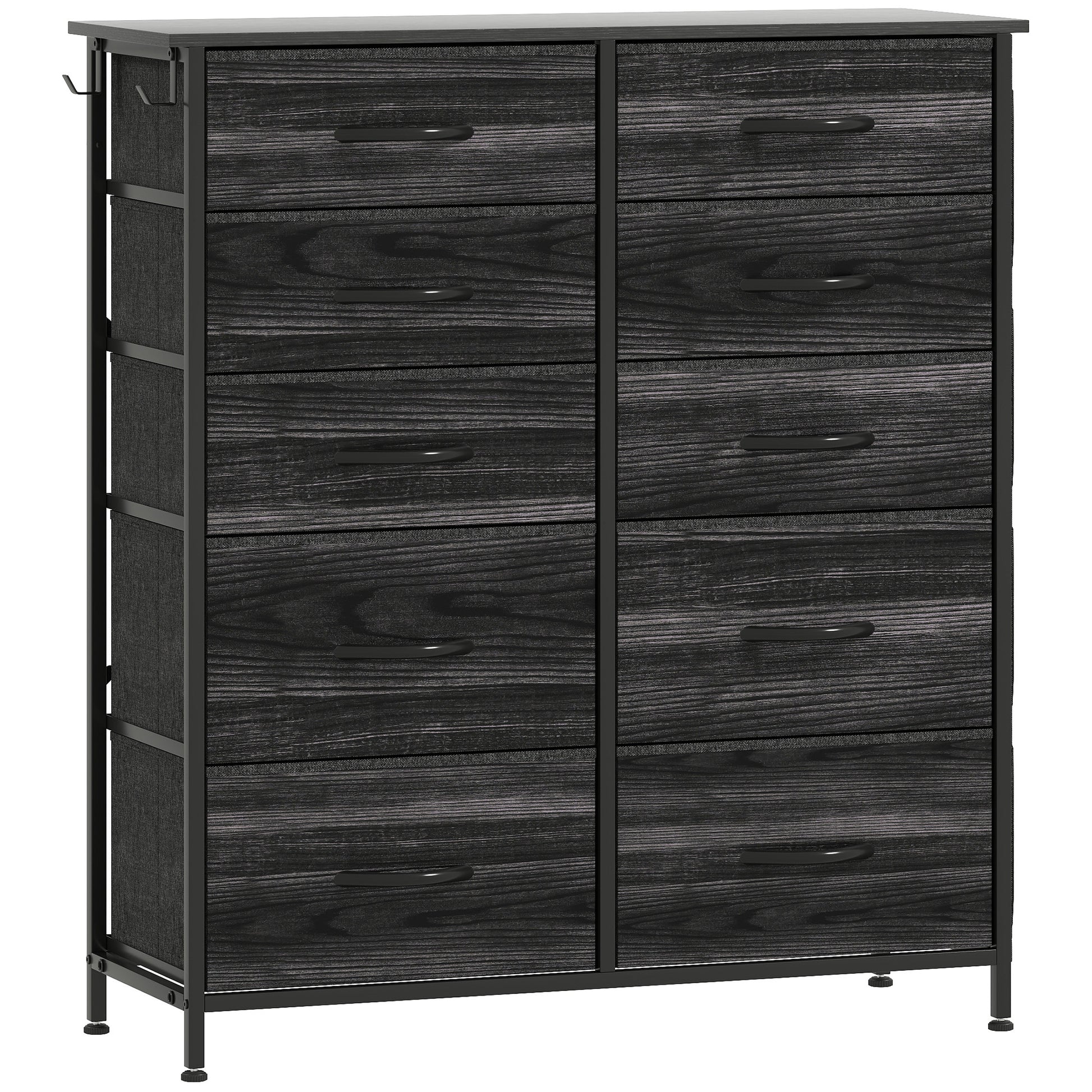 Photo of HOMCOM Chest of Ten Fabric Drawers - Black in Black colour on a white background