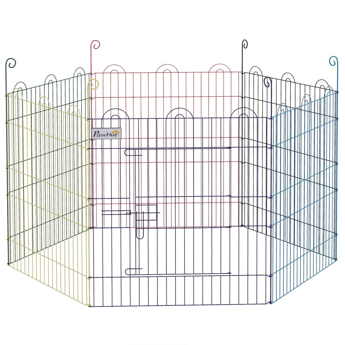 Photo of PawHut Pet Playpen Crate, with Six Panels, Door, for Indoors and Outdoors in Outdoors colour on a white background