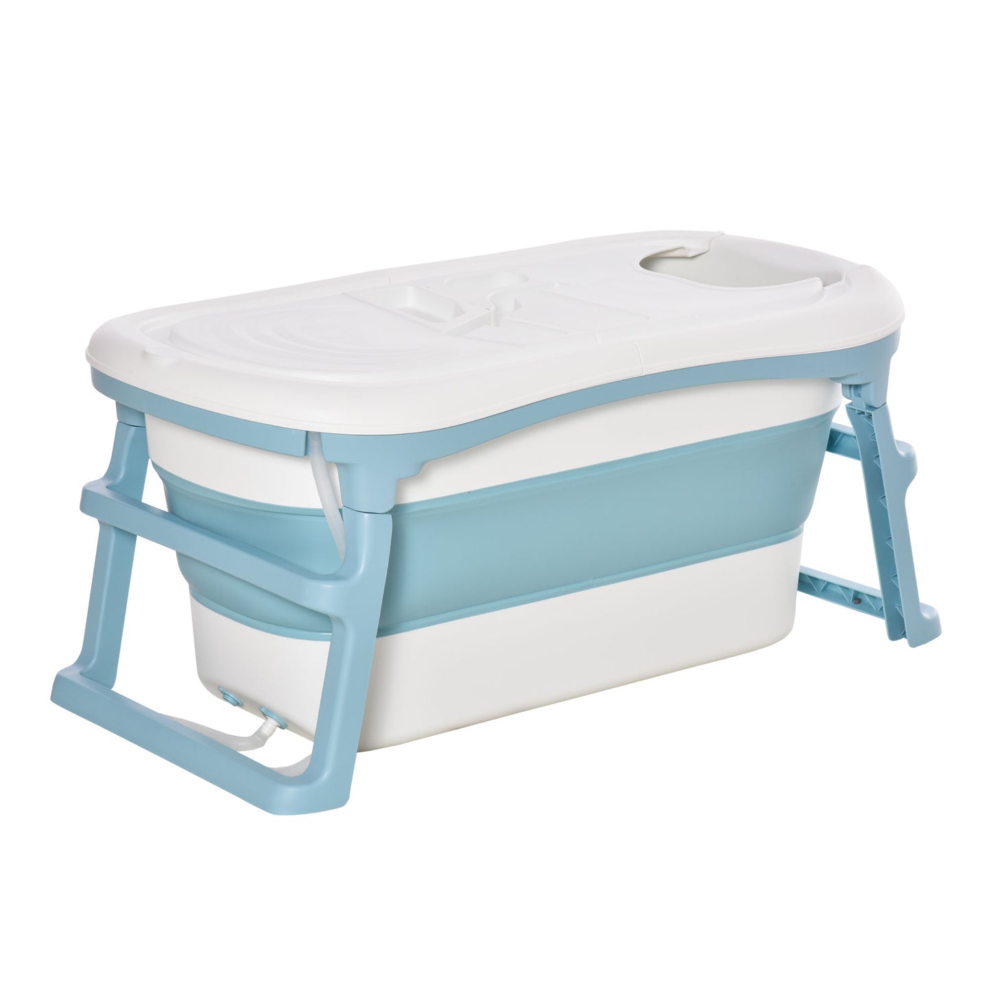 Photo of HOMCOM Foldable Bathtub Kids Bath Tub with Lid Large Freestanding Bathtubs Home Sauna for Toddler Children Teenage 1 - 12 Years in Years colour on a white background