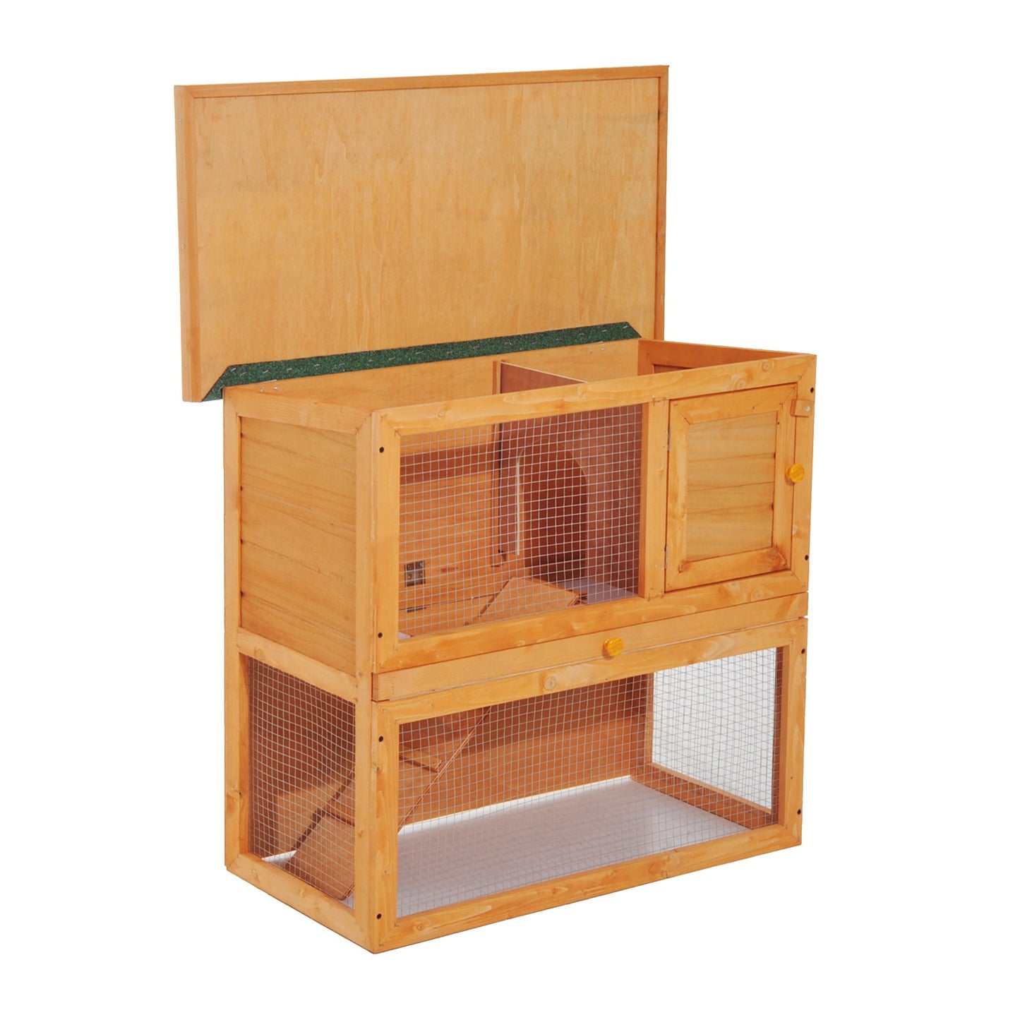 Photo of Pawhut Wooden 90cm 2 Tiers Guinea Pigs Hutches in Hutches colour on a white background