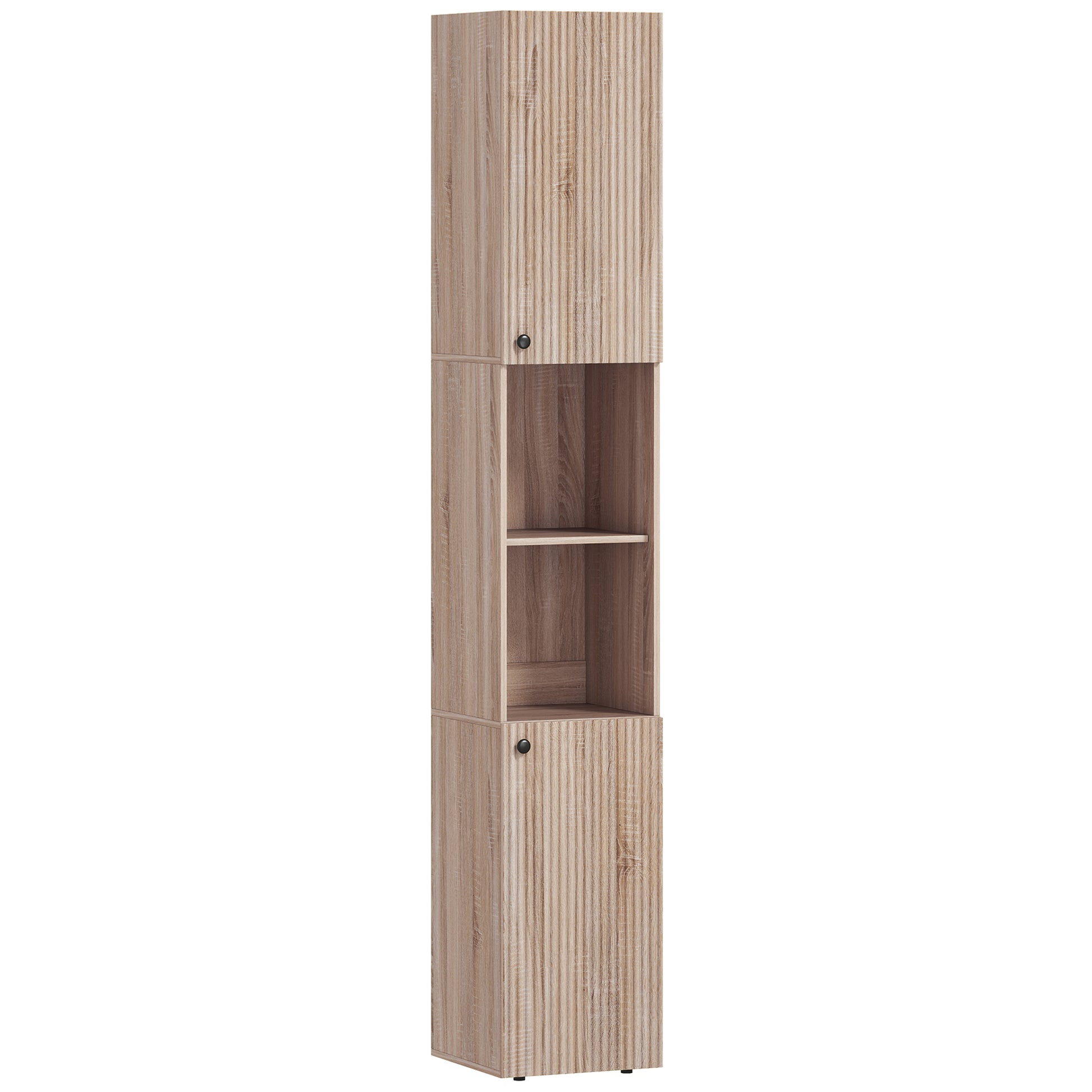Photo of HOMCOM 6-Tier Tall Bathroom Cabinet - Natural in Natural colour on a white background