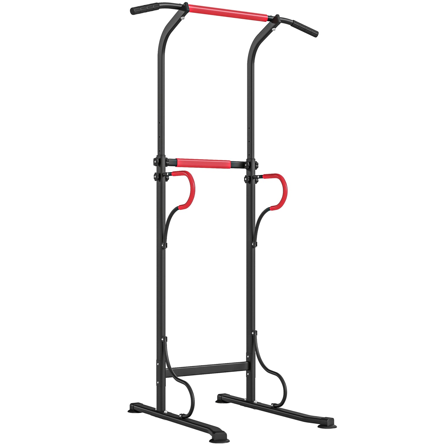 Photo of HOMCOM Steel Multi-Use Exercise Power Tower Pull Up Station Adjustable Height W/ Grips in Grips colour on a white background