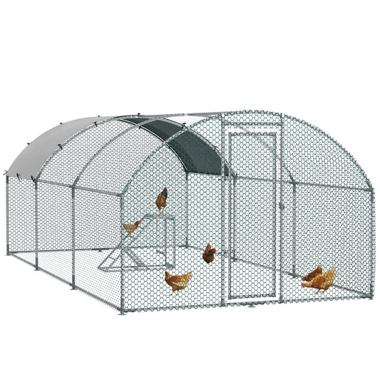 Photo of PawHut Walk In Chicken Run with Chicken Activity Shelf and Cover, 2.8 x 5.7 x 2m in 2m colour on a white background