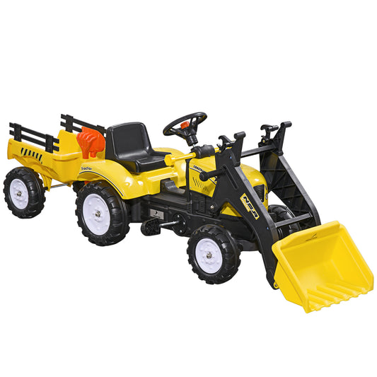 Photo of HOMCOM Kids Pedal Go Kart Excavator-Yellow in Excavator-Yellow colour on a white background