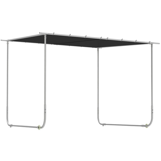 Photo of Outsunny 3 x 3(m) Mobile Pergola Kit, Portable Garden Gazebo with Wheels & UV-Resistant Canopy, Dark Grey in Grey colour on a white background