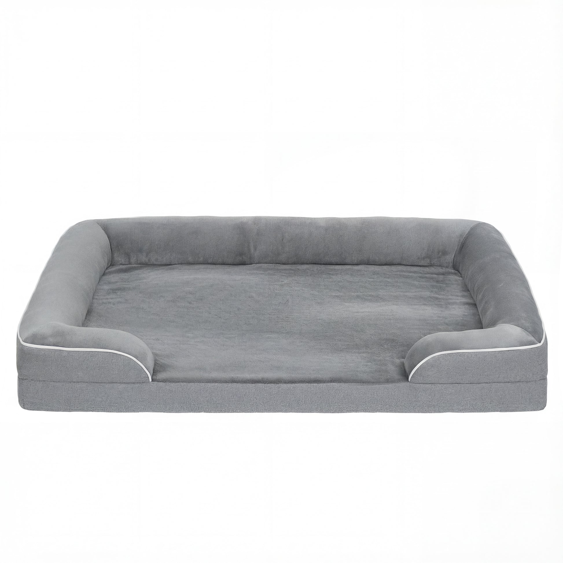 Photo of PawHut Dog Sofa Bed, Washable Pet Bed with Removable Cover and Non-Slip Bottom for Small, Medium and Large Dogs, Grey in Grey colour on a white background
