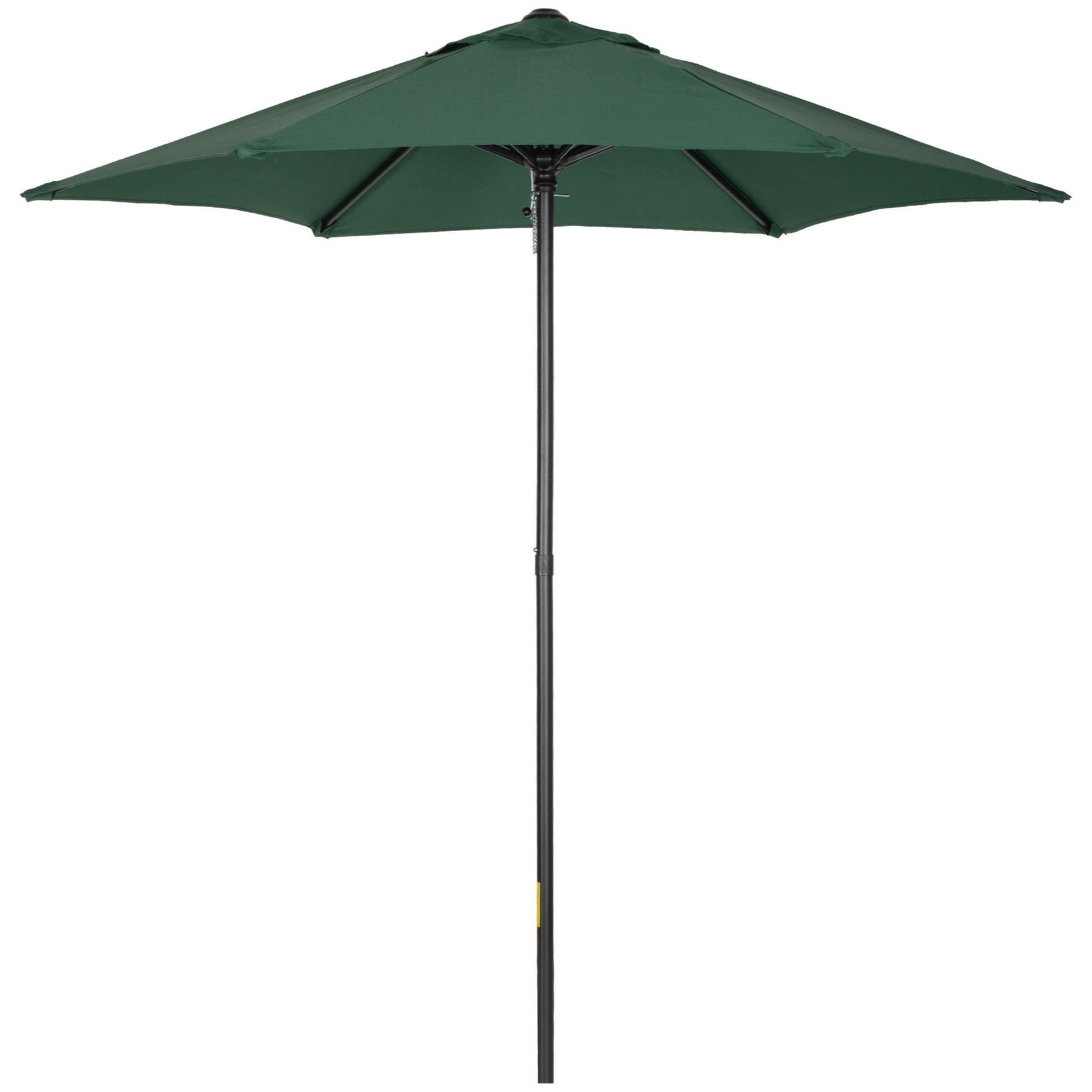 Photo of Outsunny 2m Garden Parasol Umbrella, Outdoor Sun Shade with 6 Sturdy Ribs for Balcony, Bench, Garden, Green in Green colour on a white background