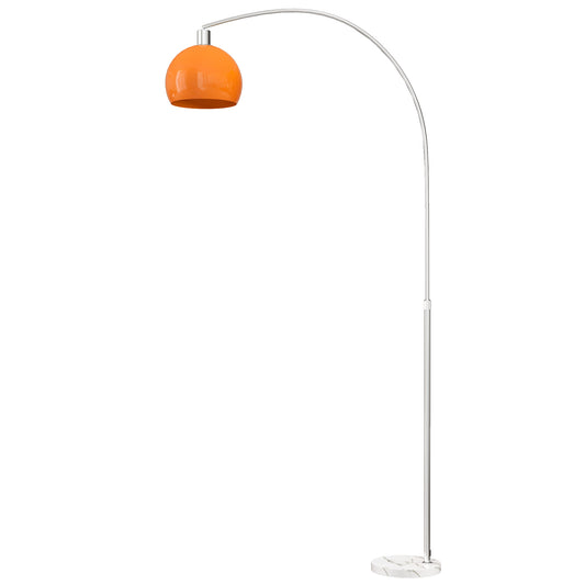 Photo of HOMCOM Floor Lamp for Living Room, Modern Standing Lamp with Shade & Foot Switch for Bedroom, Office, Orange in Orange colour on a white background