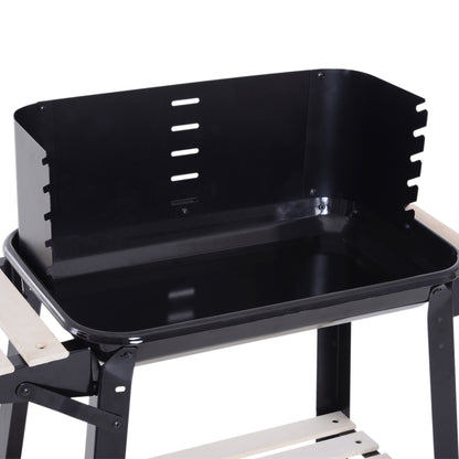 Outsunny barbecue grill firebox and raised wind shield
