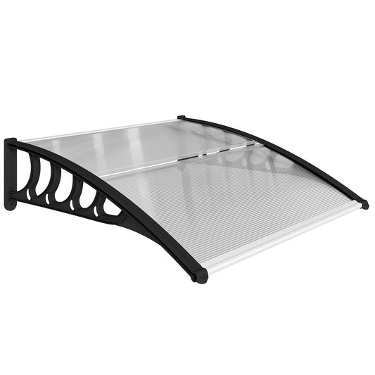 Photo of Outsunny Front Door Canopy, Outdoor Awning, Rain Shelter for Window, Porch and Front/Back Door, 103 x 96.5 cm, Clear in Clear colour on a white background