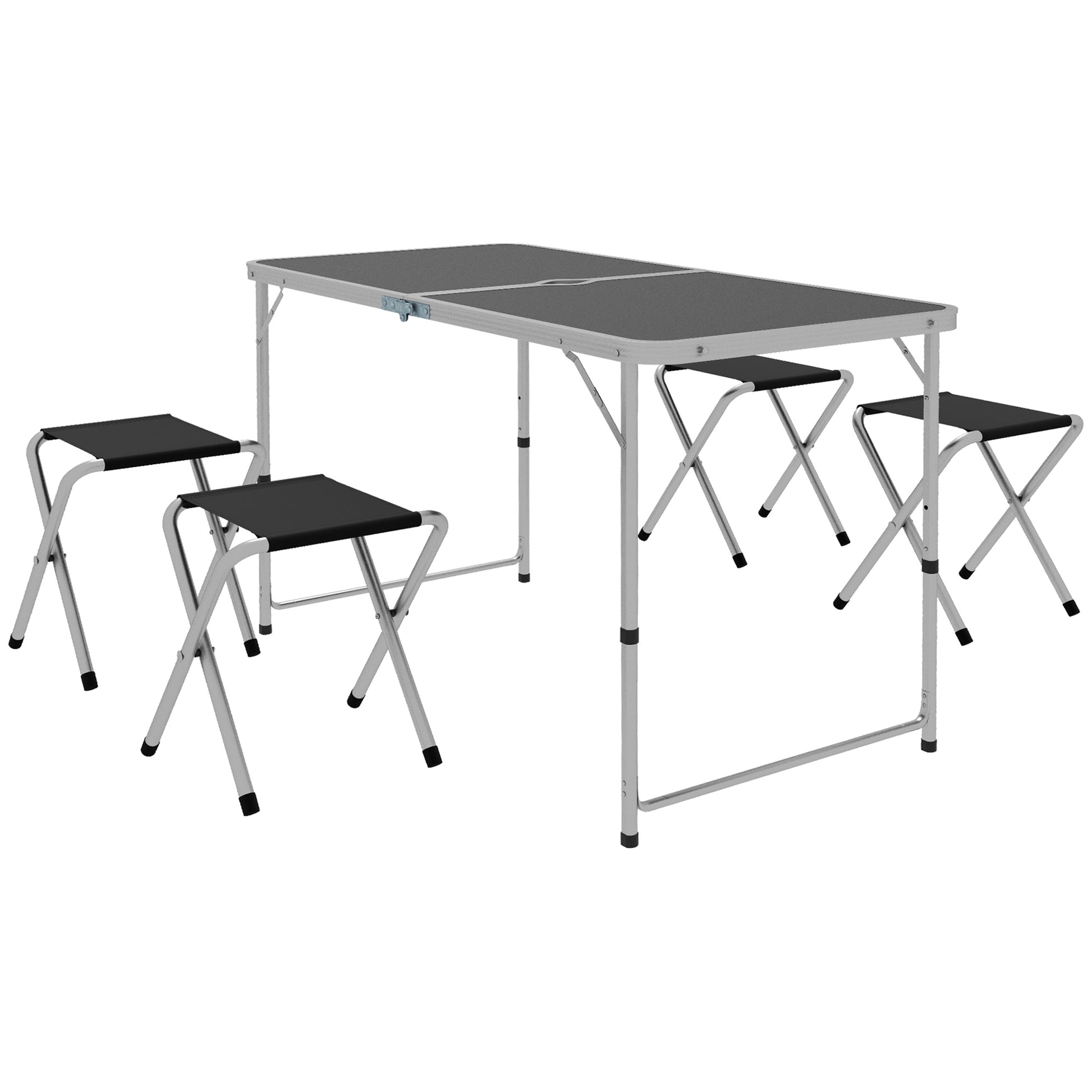 Photo of Outsunny Four-Person Foldable Aluminium Picnic Set in Set colour on a white background