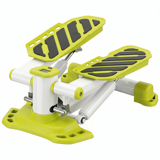 Photo of HOMCOM Portable Mini Stepper, Steppers for Exercise Workout with LCD Display Monitor, Anti-skid Foot Pedals for Home Gym Office, Yellow in Yellow colour on a white background