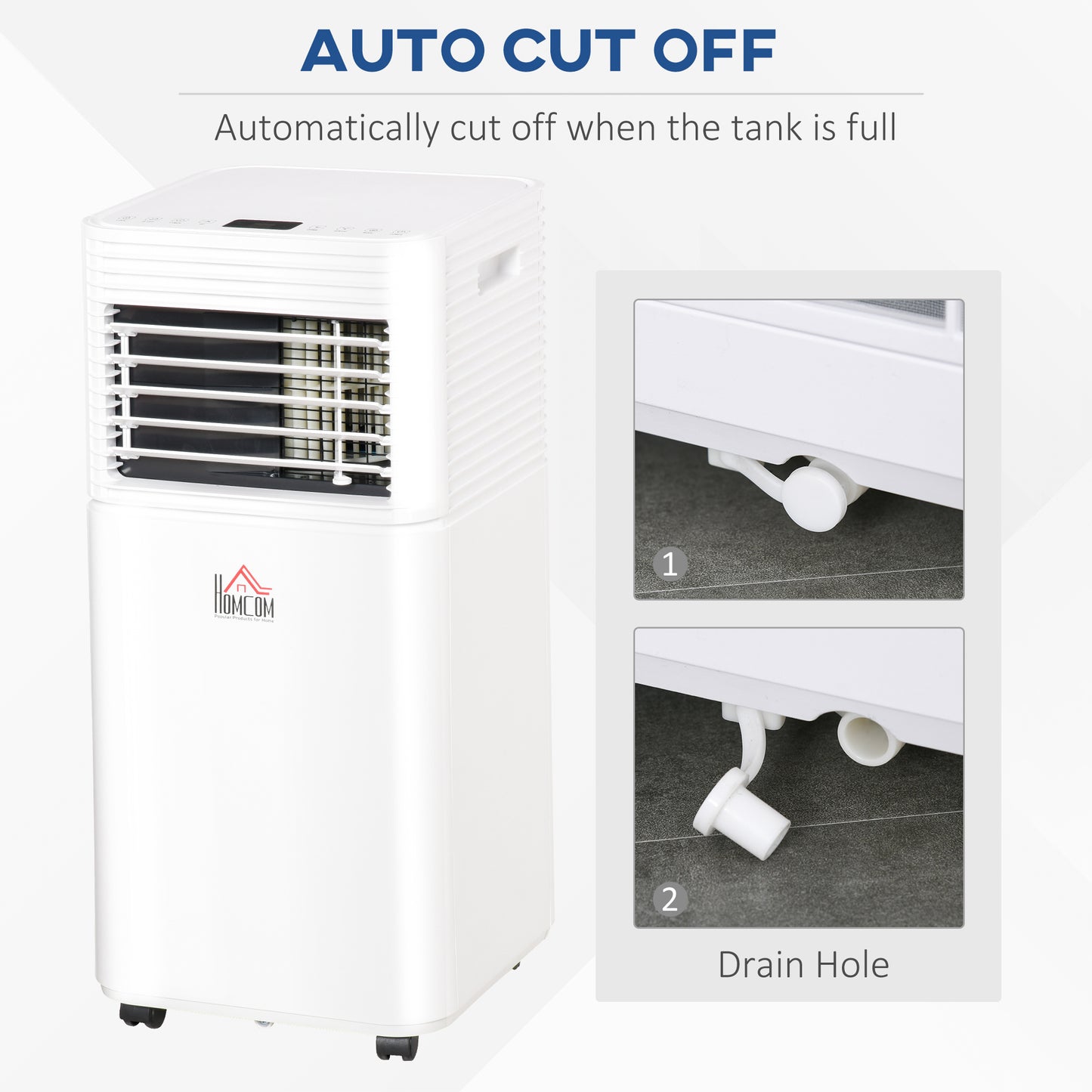 HOMCOM 9000 BTU Portable Air Conditioner for Cooling Dehumidifier Fan, Air Conditioning Unit, with Remote, 24H Timer, Window Mount Kit, R290, A Energy Efficiency