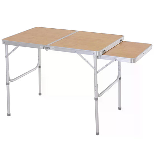 Photo of Outsunny 3ft Aluminium MDF-Top Folding Picnic Table Portable Camping Table in Table colour on a white background