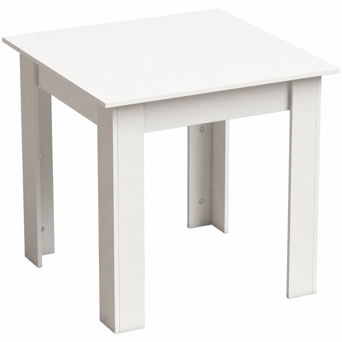 Photo of HOMCOM Square Dining Table, Modern Small Dining Table with Wood Effect, Space Saving, Non-slip Foot Pads, White in White colour on a white background