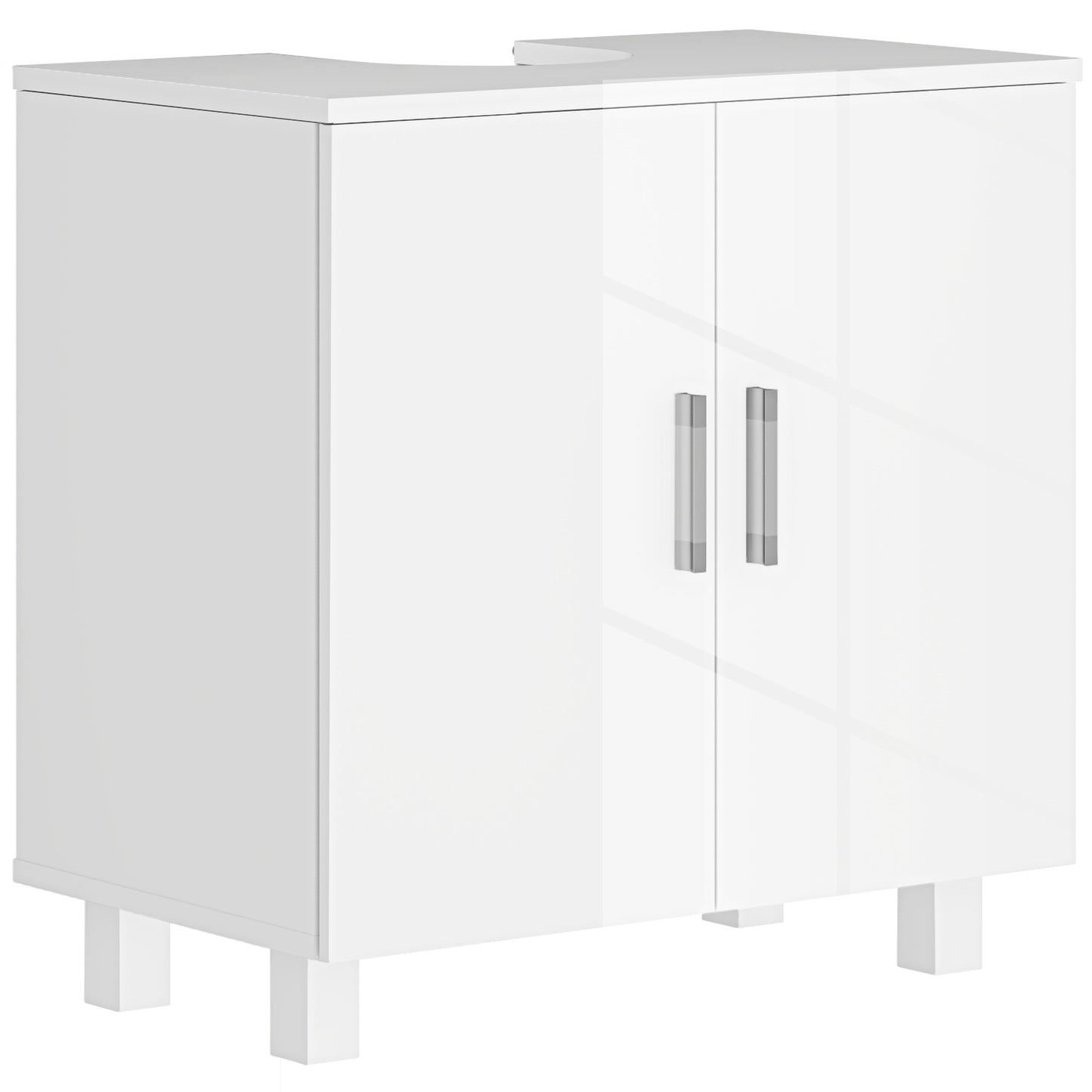 Photo of HOMCOM Bathroom Under Sink Cabinet for Basin without or with Pedestal - High Gloss White in White colour on a white background