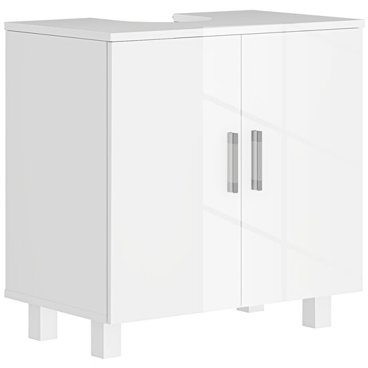 Photo of HOMCOM Bathroom Under Sink Cabinet for Basin without or with Pedestal - High Gloss White in White colour on a white background