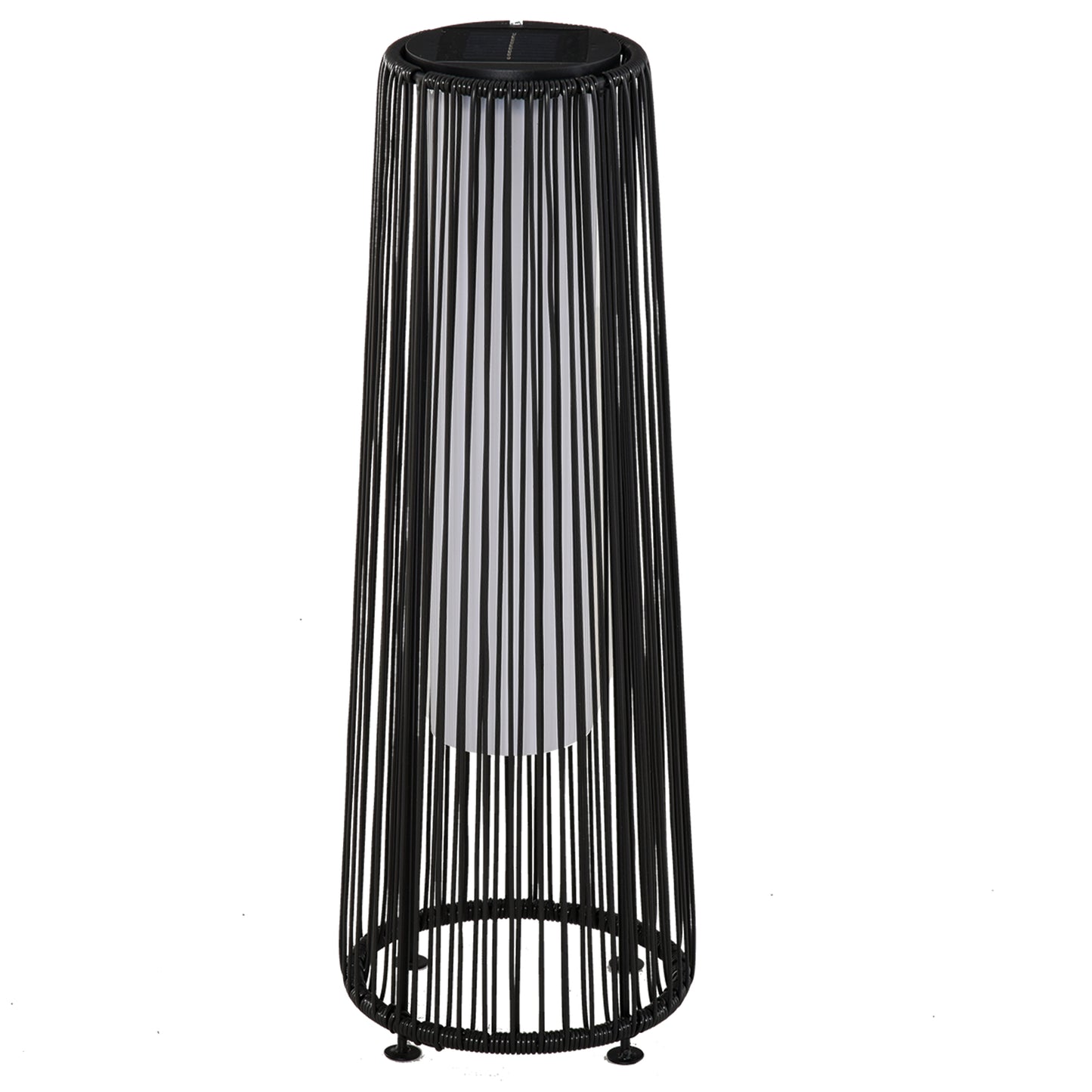 Photo of Outsunny Patio Garden Solar Powered Lights Woven Resin Wicker Lantern Auto On/Off in On/Off colour on a white background