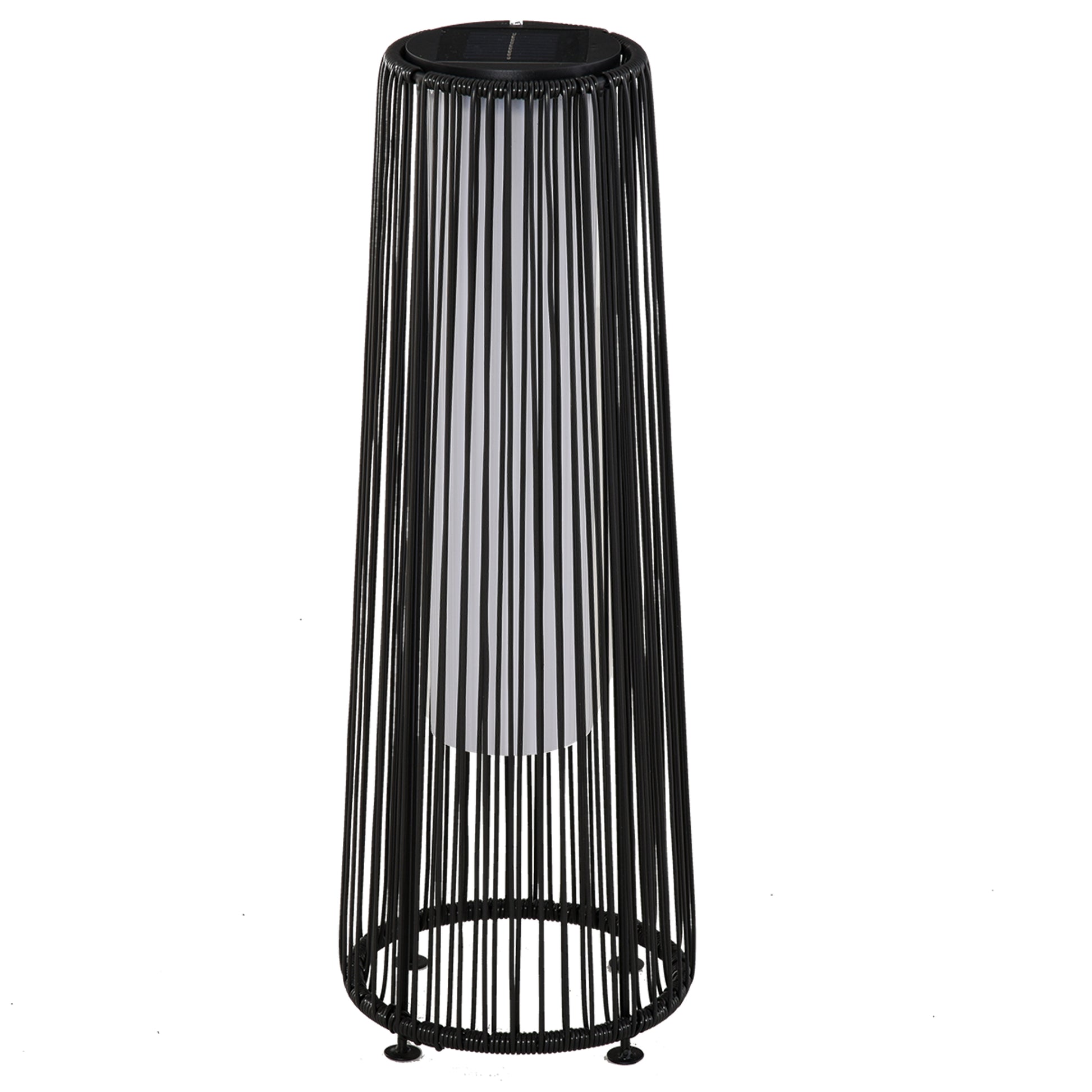 Photo of Outsunny Patio Garden Solar Powered Lights Woven Resin Wicker Lantern Auto On/Off in On/Off colour on a white background