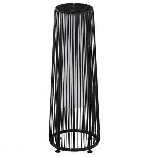 Photo of Outsunny Patio Garden Solar Powered Lights Woven Resin Wicker Lantern Auto On/Off in On/Off colour on a white background