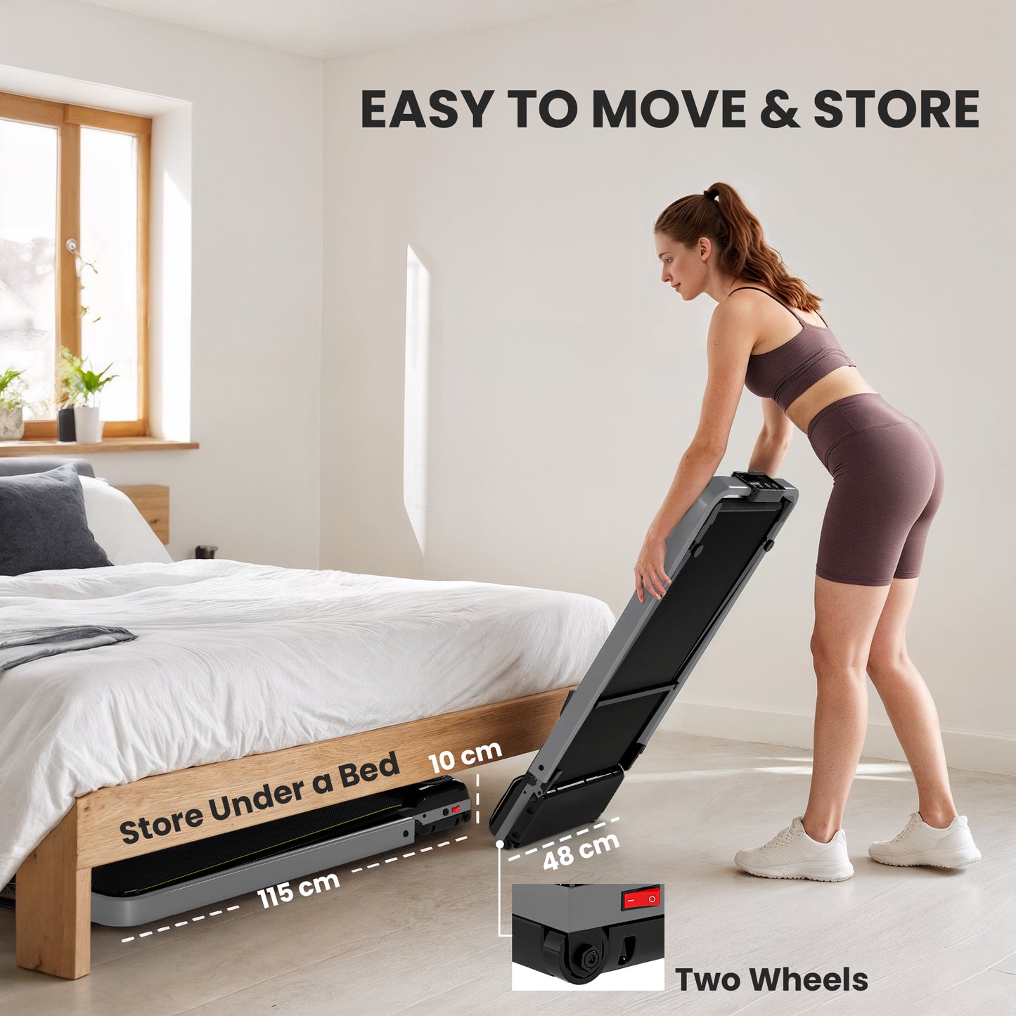 SPORTNOW Folding Walking Treadmill, Under Desk Walking Pad with Incline, Silver Tone