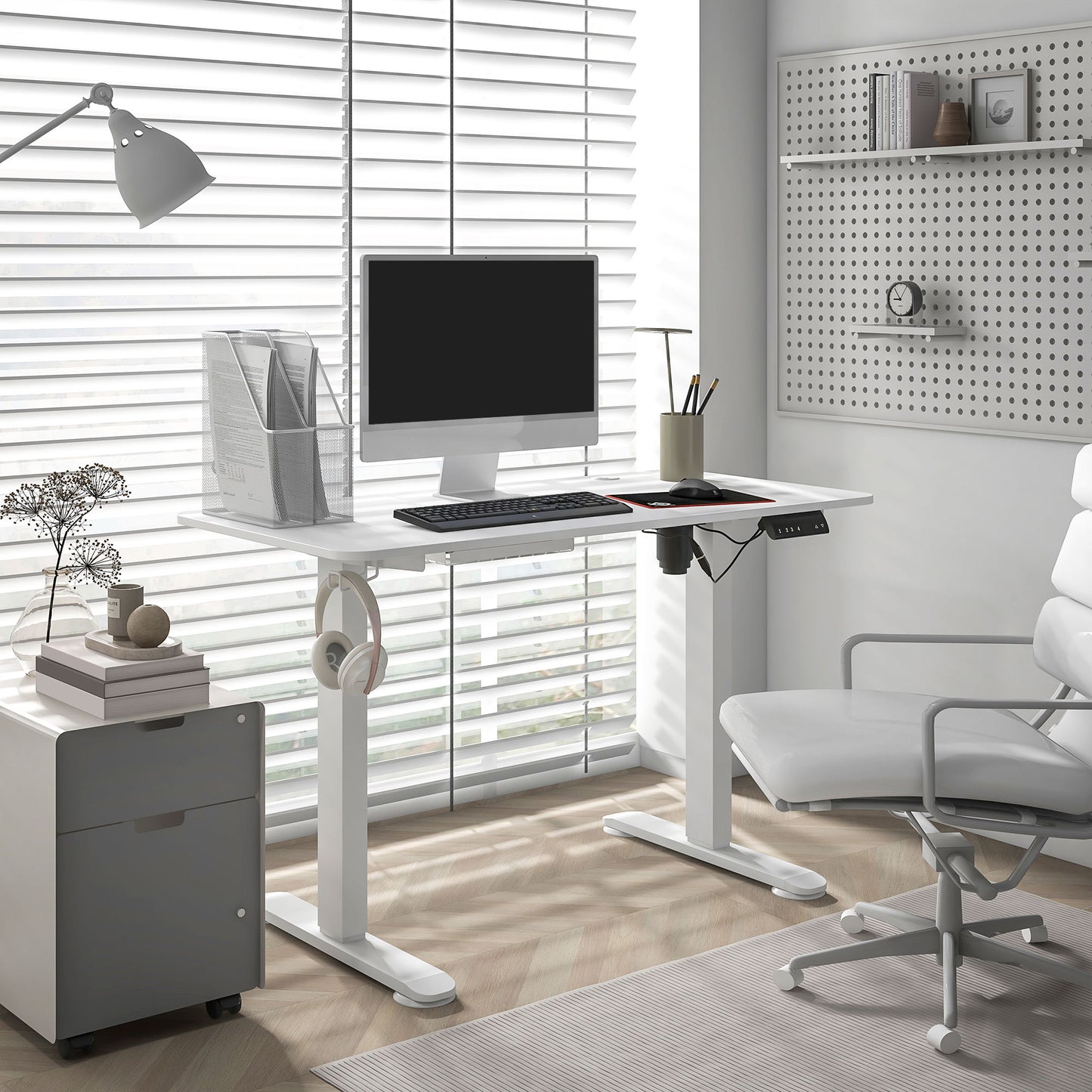 Vinsetto 72-116cm Adjustable Electric Standing Desk, 120 x 60cm Tabletop - White
