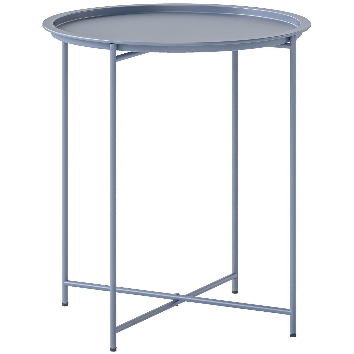 Photo of Outsunny Steel Removable Tray Top Garden Table - Blue Grey in Grey colour on a white background