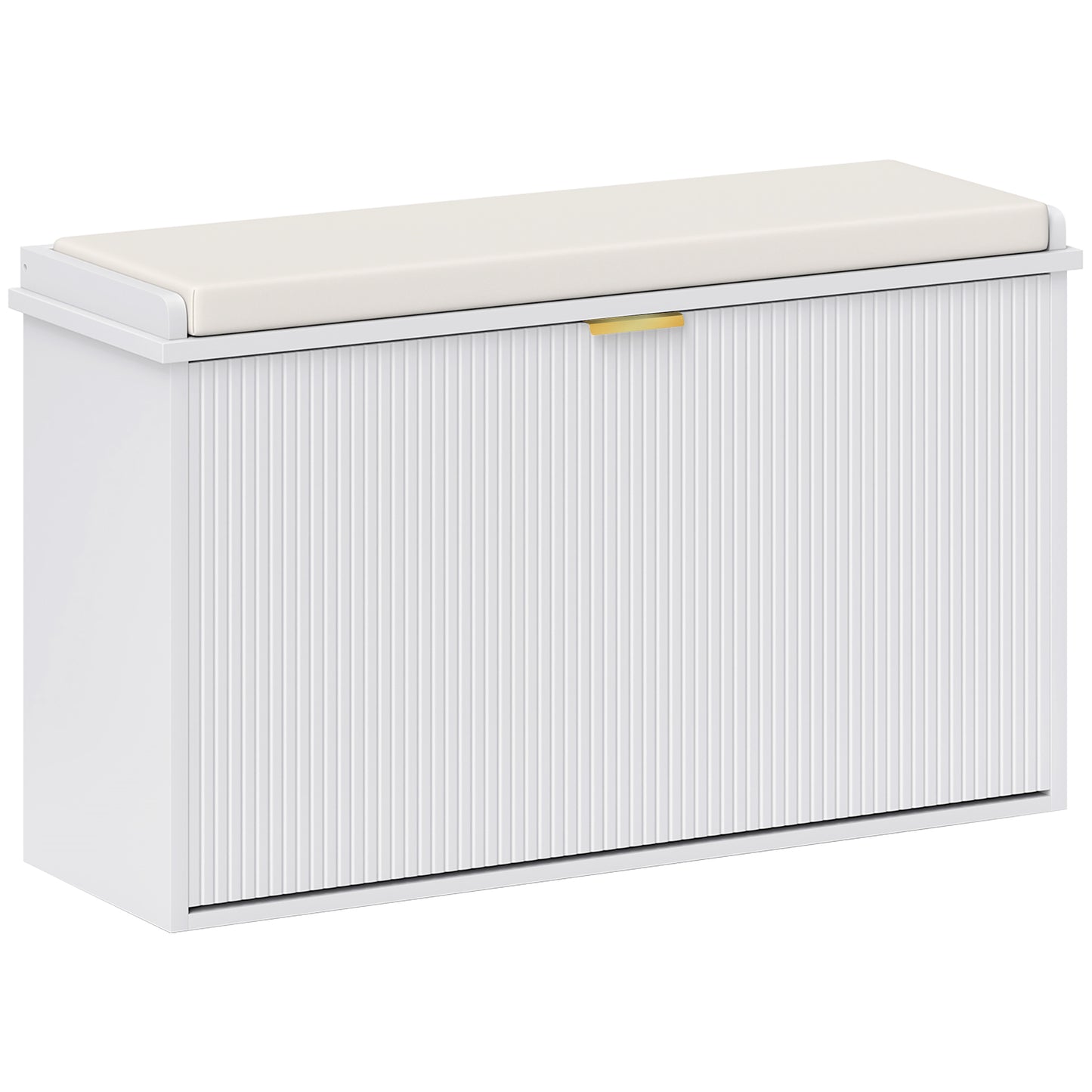 Photo of HOMCOM Elegant Eight Shoe Bench, with Top Seat - White in White colour on a white background