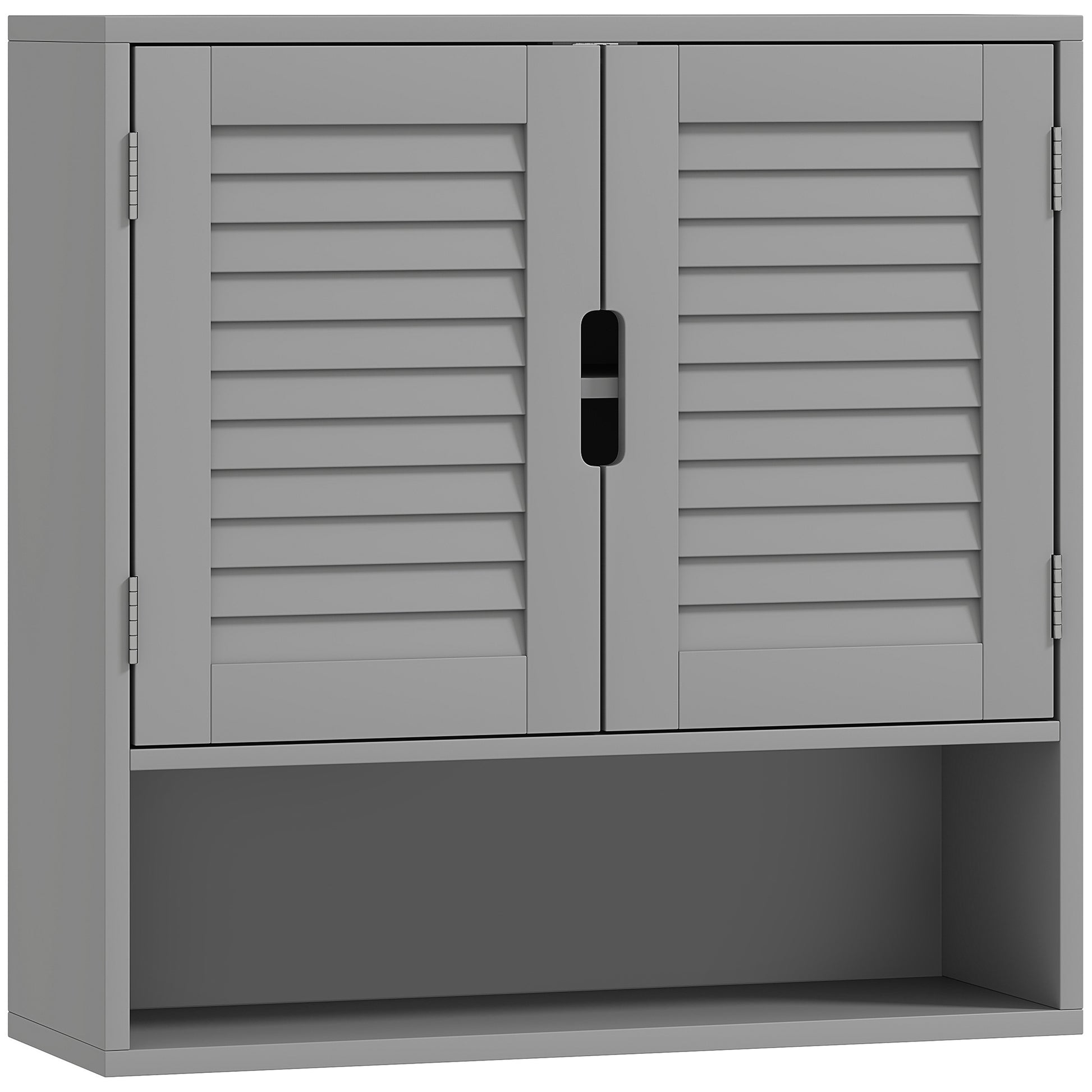 Photo of HOMCOM Bathroom Cabinet, Wall Mounted Storage Cabinet with Adjustable Shelves, 60 x 20 x 60 cm, Grey in Grey colour on a white background