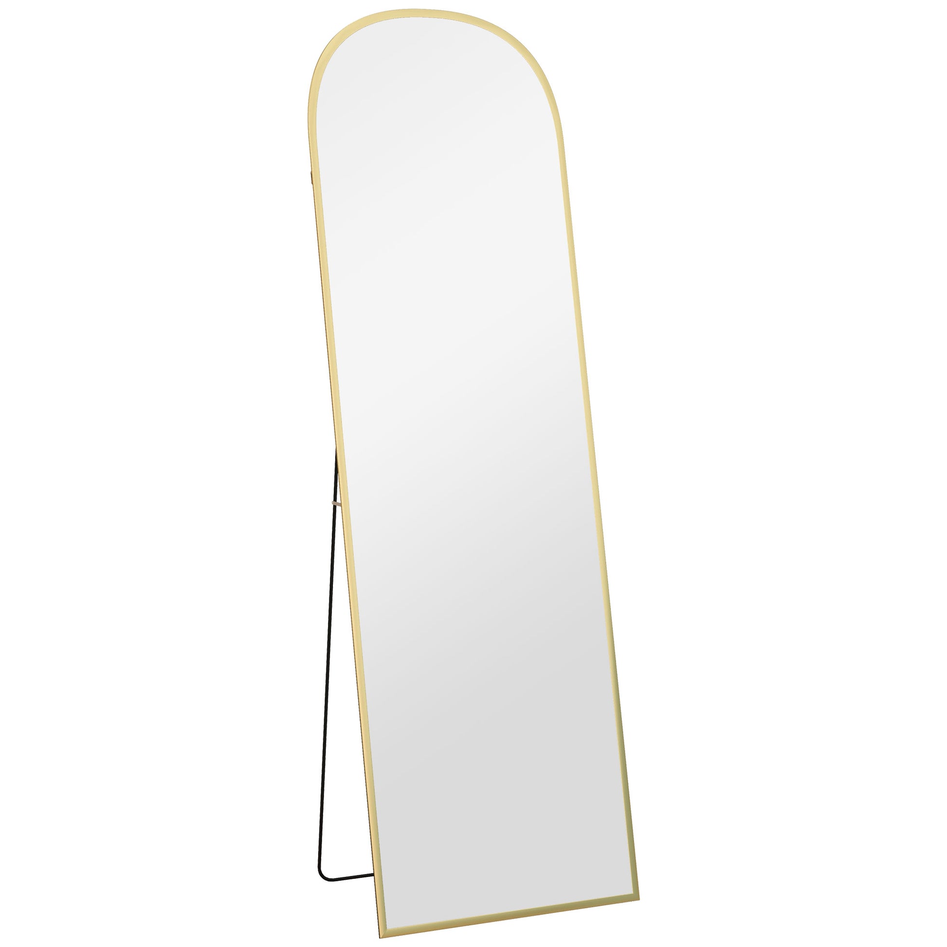 Photo of HOMCOM 162cm Aluminium Frame Standing Mirror - Gold in Gold colour on a white background