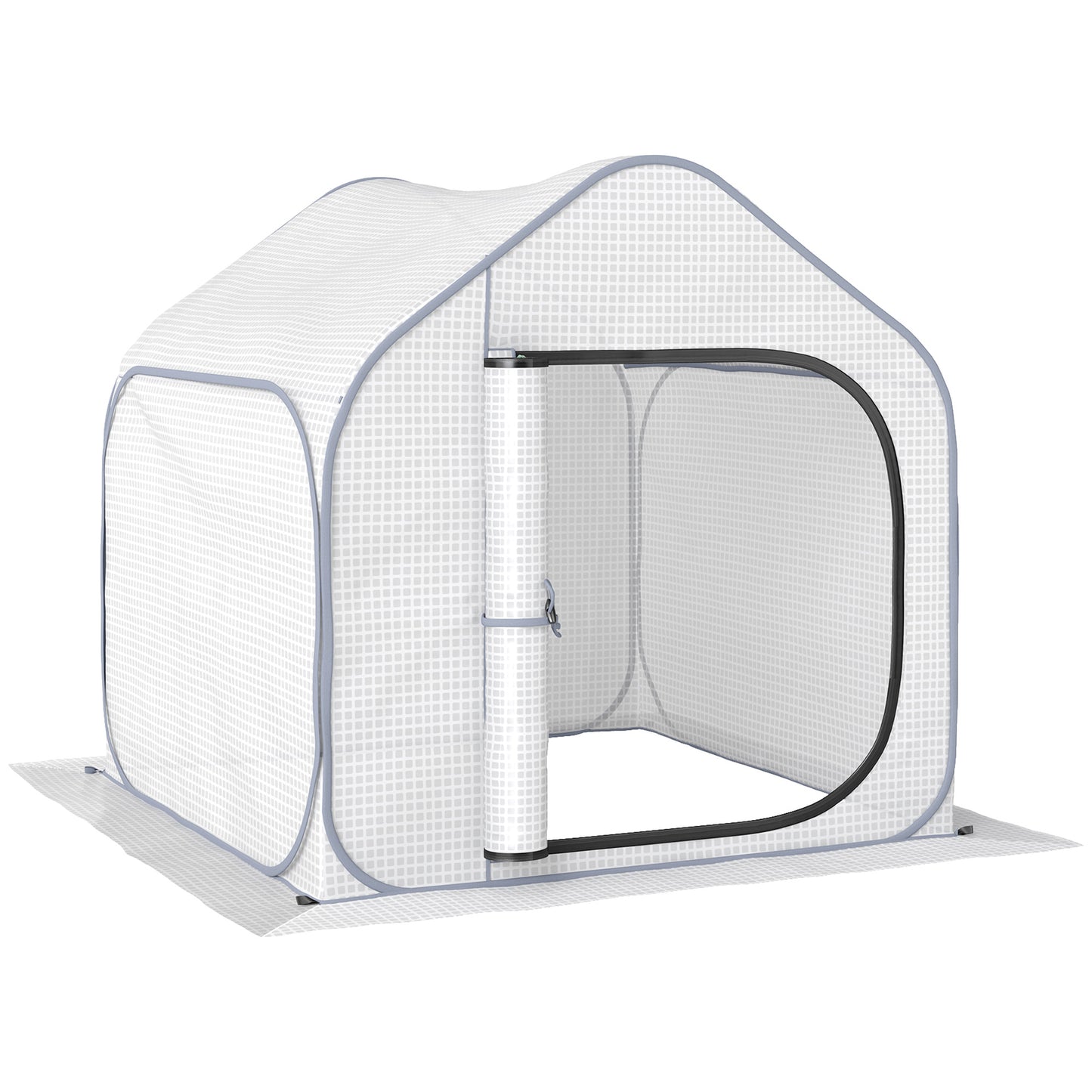 Photo of Outsunny 150 x 148cm Pop-Up Greenhouse - White in White colour on a white background
