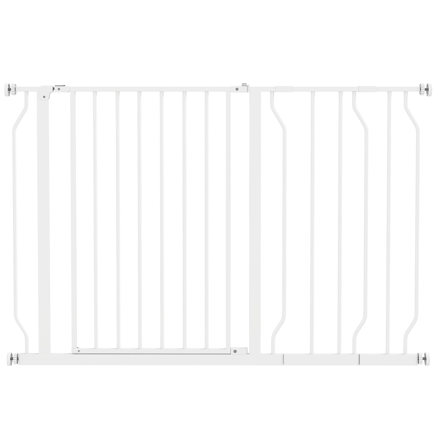 Photo of PawHut Wide Dog Safety Gate, with Door Pressure, for Doorways, Hallways, Staircases - White in White colour on a white background