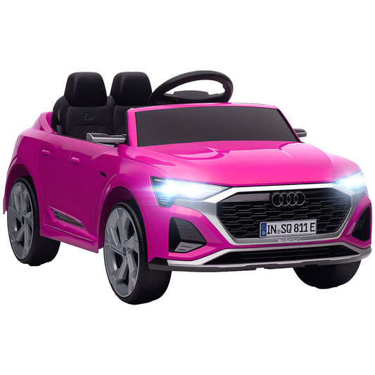 Photo of AIYAPLAY Audi Q8 etron Sportback Licensed Ride on Car with Remote Control, Four-Wheel Suspension, Soft Start for Ages 3-4, Pink in Pink colour on a white background