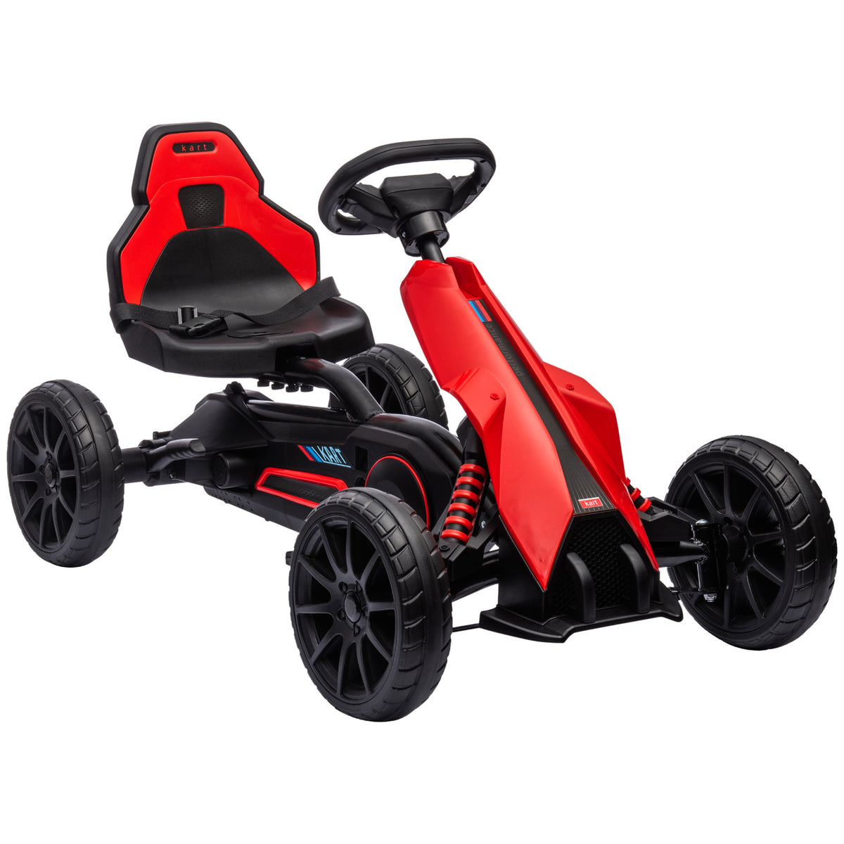 Photo of HOMCOM Kids Pedal Go Kart, with Adjustable Seat, EVA Wheels, Seat, Handbrake - Red in Red colour on a white background