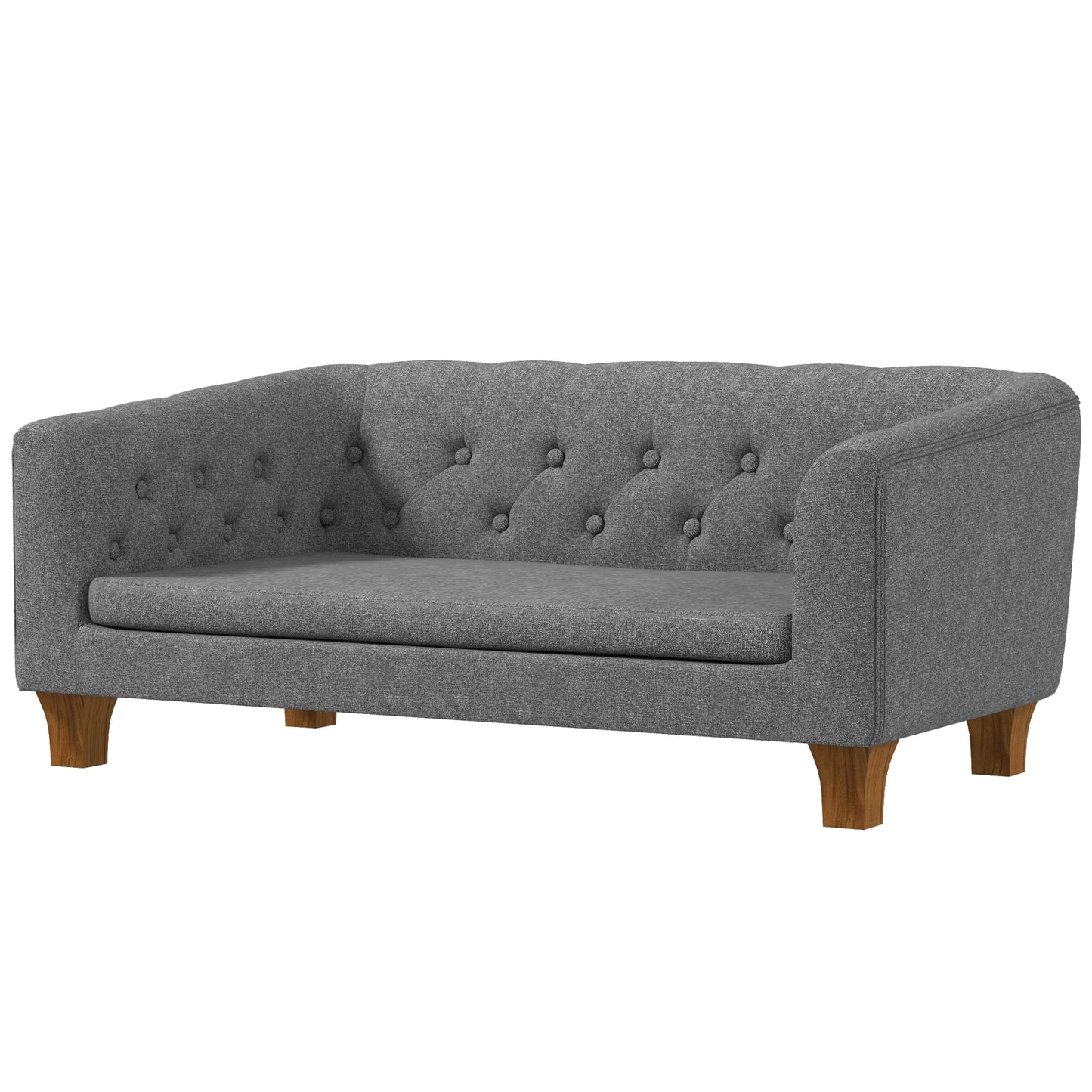 Photo of PawHut Dog Sofa Bed w/ Soft Cushion for Medium Dogs - Grey in Grey colour on a white background