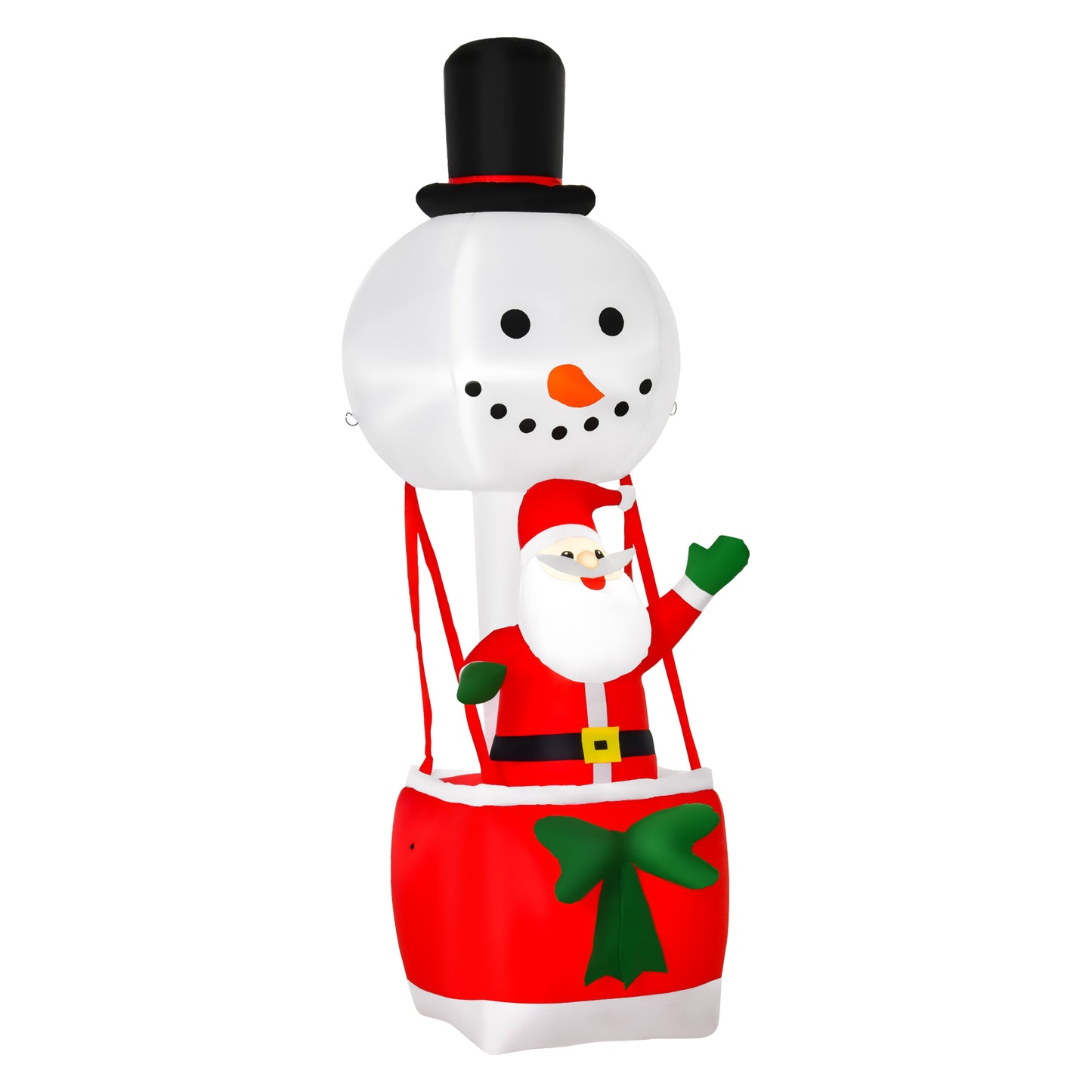 Photo of HOMCOM 8ft Christmas Inflatable Decoration with Santa Claus on Snowman Hot Air Balloon, Blow Up Xmas Decor for Outdoor ​Indoor in ​Indoor colour on a white background