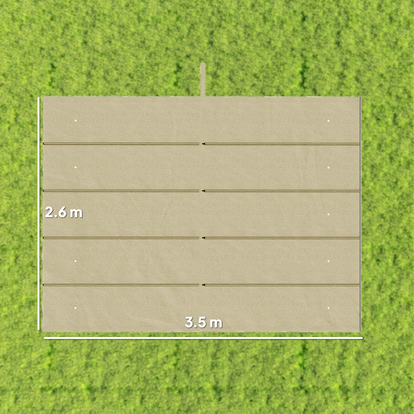 Outsunny Retractable Pergola Cover, 3.5 x 2.6 m Replacement Canopy Fabric for 4 x 3 m Frame, Roof Top Only, Beige