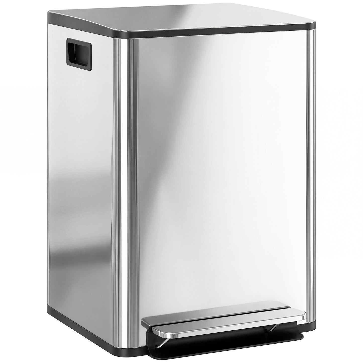 Photo of HOMCOM 40L Dual Compartment Stainless Steel Bin, with Deodoriser Holders - Silver Tone in Tone colour on a white background
