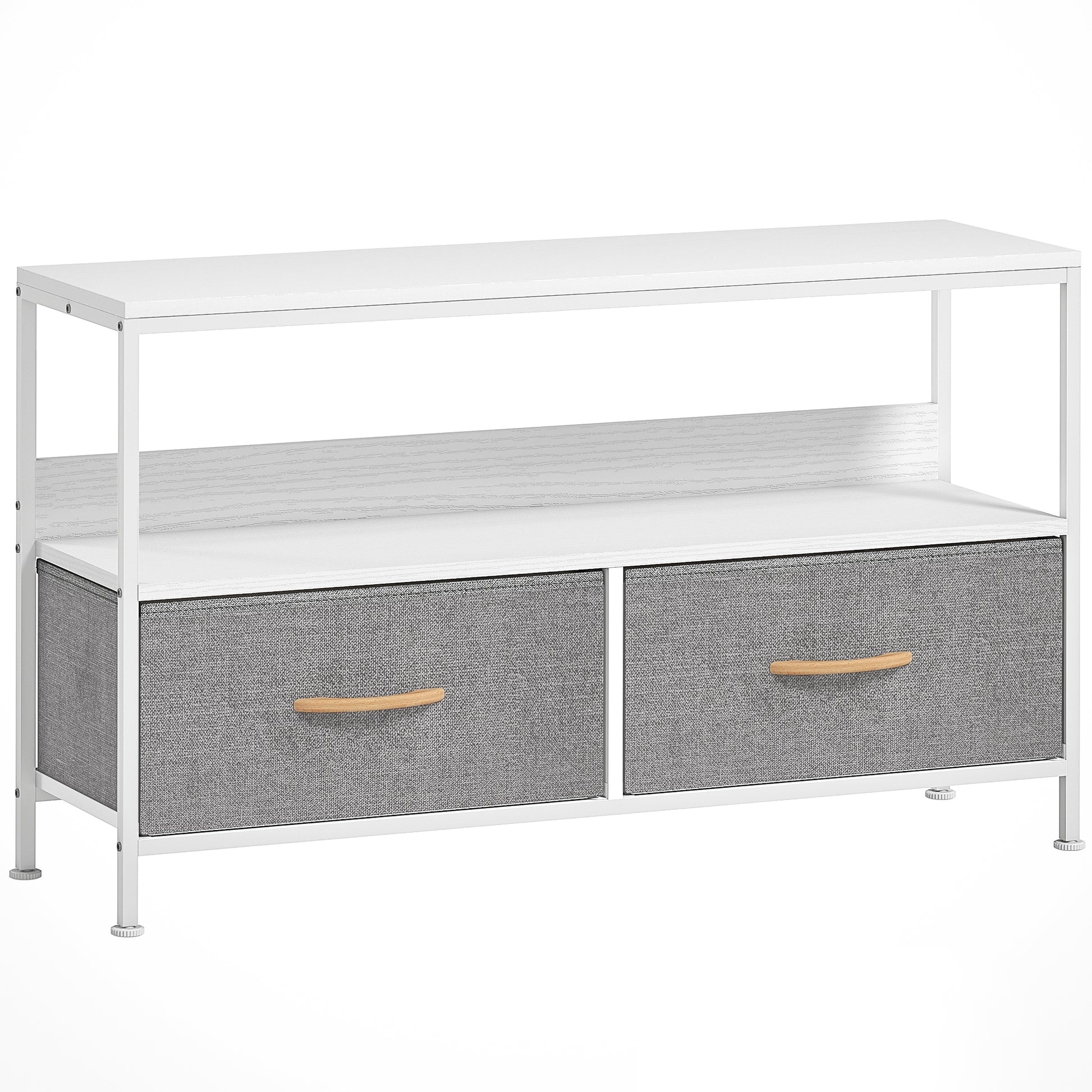 Photo of HOMCOM TV Stand Cabinet with 2 Foldable Drawers - White in White colour on a white background