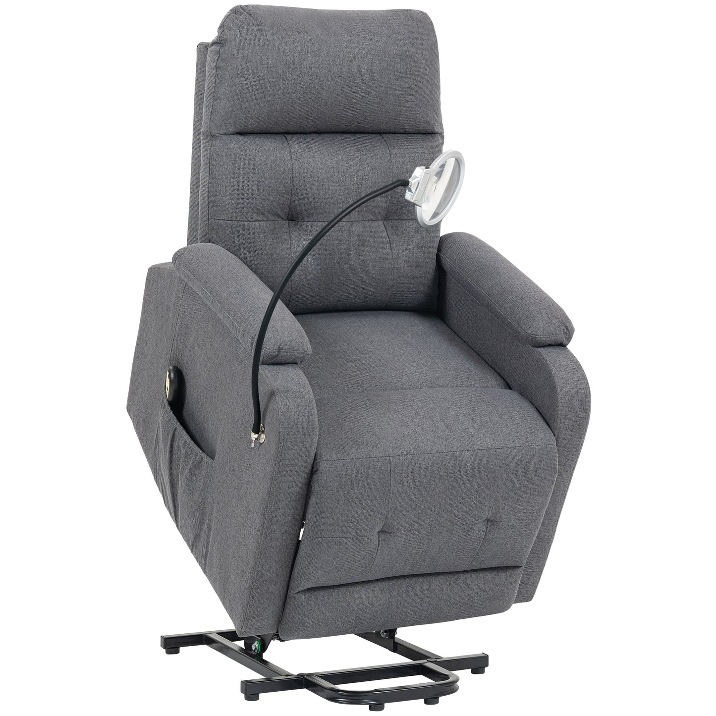 Photo of HOMCOM Electric Rise/Recline Armchair, with Reading Light - Grey in Grey colour on a white background