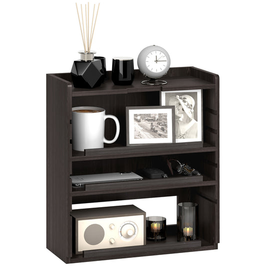 Photo of HOMCOM Four-Tier Desktop Organiser - Dark Brown in Brown colour on a white background
