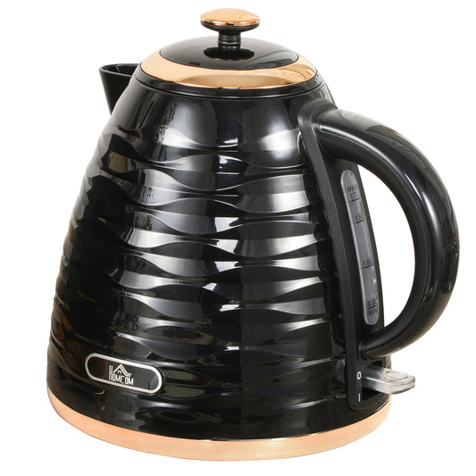 Photo of HOMCOM 3kW Rapid Boil Honeycomb Kettle - Black in Black colour on a white background