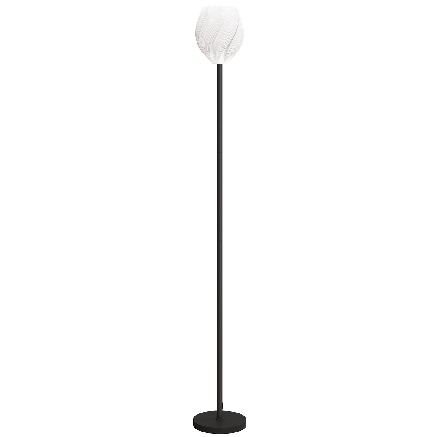 Photo of HOMCOM Flower Floor Lamp for Living Room, 3D Printed Modern Standing Lamp with Rose Shade & Foot Switch, Minimalist Tall Pole Lampshade for Bedroom, Office, E27 Holder without Bulb (25W Max), White in White colour on a white background