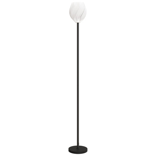 Photo of HOMCOM Flower Floor Lamp for Living Room, 3D Printed Modern Standing Lamp with Rose Shade & Foot Switch, Minimalist Tall Pole Lampshade for Bedroom, Office, E27 Holder without Bulb (25W Max), White in White colour on a white background